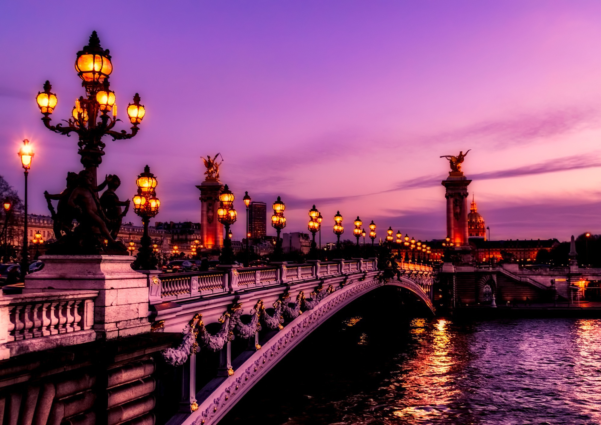 Paris at golden hour — the Seine and Notre-Dame